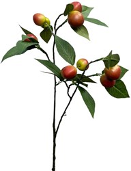 Roberts Collection branche de prunier artificielle 75cm vert rouge fleur déco