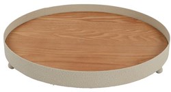 Countryfield plateau métal crème rond décoratif Ø35cm