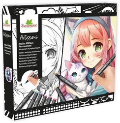 Sycomore Manga kit créatif dessin marqueurs Kemonomimi 10 ans+