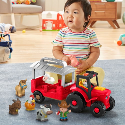Mattel Little People tracteur de ferme avec animaux et musique-2