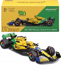 F1 McLaren MCL38 2024 voiture miniature avec casque Norris Senna livery jouet