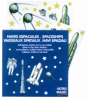 Harlekijn autocollants phosphorescents vaisseaux spatiaux - set de 10 pièces