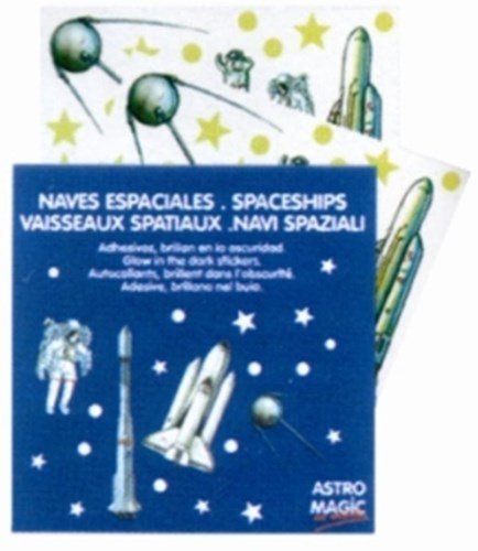 Harlekijn autocollants phosphorescents vaisseaux spatiaux - set de 10 pièces