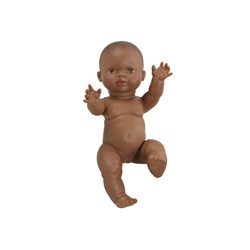 Paola Reina Gordi poupée bébé fille Amparo brun foncé - 34 cm