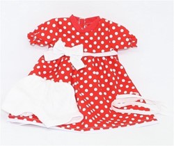 Paola Reina ensemble vêtements poupée Blanditas rouge-blanc à pois mode