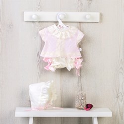 Asi ensemble vêtements poupée - blouse, short et bonnet - rose bébé - tenue poupée