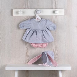 Asi vêtements de poupée - Design scandinave gris/rose avec oreilles de lapin