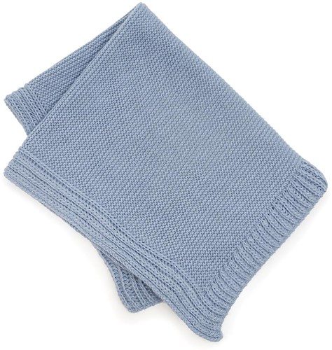 Asi accessoire poupée couverture tricotée bleu doux - vêtements poupée