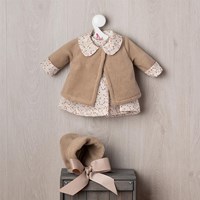 Asi vêtements de poupée - veste, bonnet et robe à imprimé cerise - tenue poupée