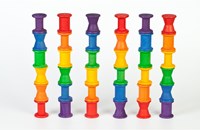 Grapat jouet en bois bobines couleurs arc-en-ciel 36 pièces-3