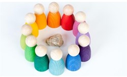 Grapat jouet en bois Nins couleurs arc-en-ciel - 12 figurines