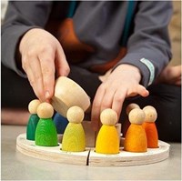 Grapat anneau calendrier en bois avec figurines - jouet éducatif-2