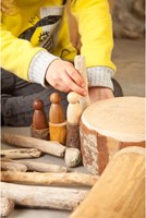 Grapat jouet en bois Nins tons bruns - 3 pièces jeu ouvert-3