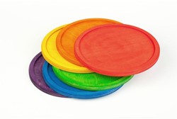 Assiettes arc-en-ciel en bois Grapat - 6 pièces