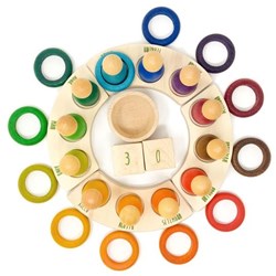 Grapat anneaux en bois jouet multicolore 12 pièces éducatif