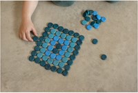 Grapat pièces mandala en bois bleu - jouet éducatif 36 pièces-2