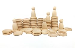 Grapat coffret en bois Nins, anneaux & pièces bois naturel 60 pièces