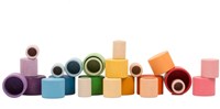 Grapat jouet en bois Nest Bowls couleurs arc-en-ciel 24 pièces-3