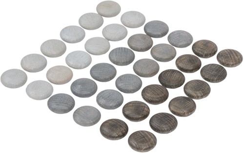Grapat pierres mandala en bois gris - 36 pièces jouet ouvert-2