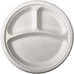 12 Borden suikerriet "Pure" 3-vaks Ø23cm