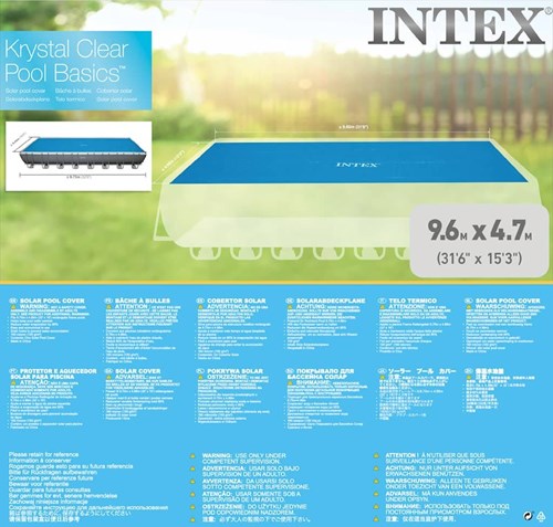 Intex bâche solaire piscine 32x16 piscine rectangulaire à cadre-2