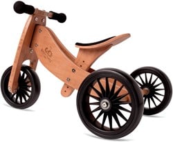 Kinderfeets 2-en-1 vélo d'équilibre en bois & tricycle Tiny Tot Plus - bambou