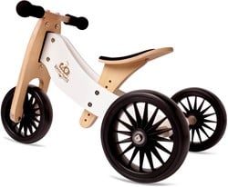 Kinderfeets Vélo d'équilibre en bois 2-en-1 & tricycle Tiny Tot Plus - Blanc