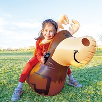 DoUPlay jouet sauteur élan gonflable pour enfants, animal à sauter robuste-3