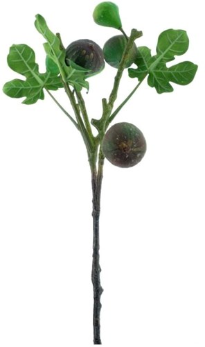 Branche de fleur artificielle Ficus Carica vert soie 59cm fleur décorative
