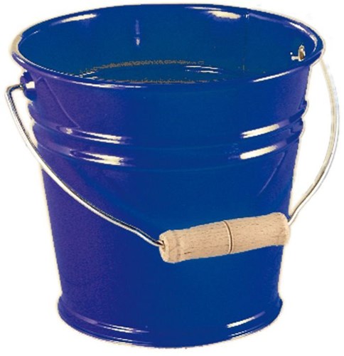 nic seau en métal bleu jouet avec poignée en bois 1,5 litre