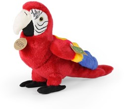 Rappa peluche ara rouge 24 cm jouet écologique