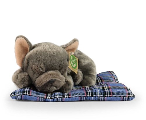 Rappa peluche Bouledogue Français sur coussin 23 cm écologique-2