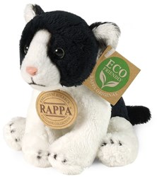 Rappa peluche chat noir-blanc 14 cm jouet écologique