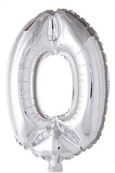 Globos ballon en aluminium chiffre 0 argent 40cm décoration anniversaire