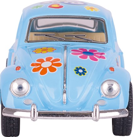 Goki voiture jouet Volkswagen Coccinelle 1967 avec motif Flower Power 1:32-2