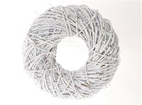 HBX natural living couronne en bois blanche décoration Twister D-50 White Wash