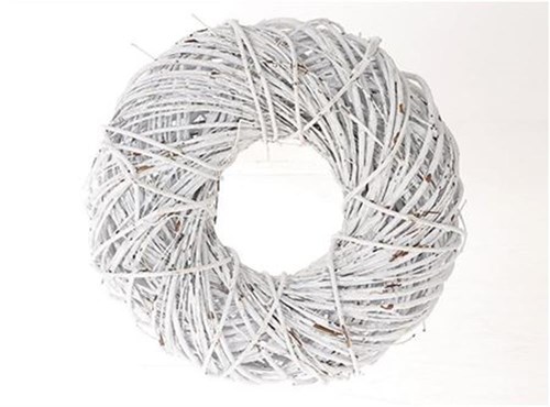 HBX natural living couronne en bois blanche décoration Twister D-50 White Wash