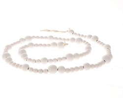 HBX natural living chaîne déco en bois blanc 165cm perles