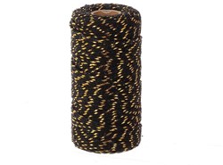 HBX natural living corde coton 100m noir or décoration Noël