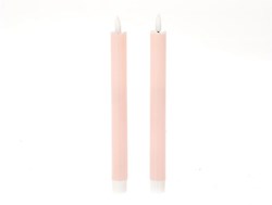 HBX natural living bougies LED de table rose 24,5cm lot de 2 avec effet flamme