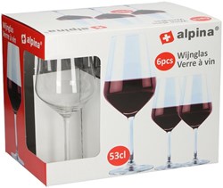 Alpina verres à vin set - verres à vin rouge 6 pièces 53cl - set de verres