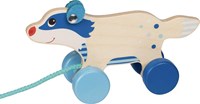 Goki jouet à tirer en bois - blaireau - jouet éducatif pour tout-petits
