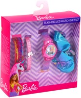 Accutime montre enfant Barbie LCD avec accessoires et scrunchie coffret cadeau
