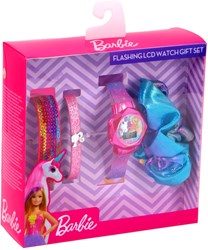 Accutime montre enfant Barbie LCD avec accessoires et scrunchie coffret cadeau