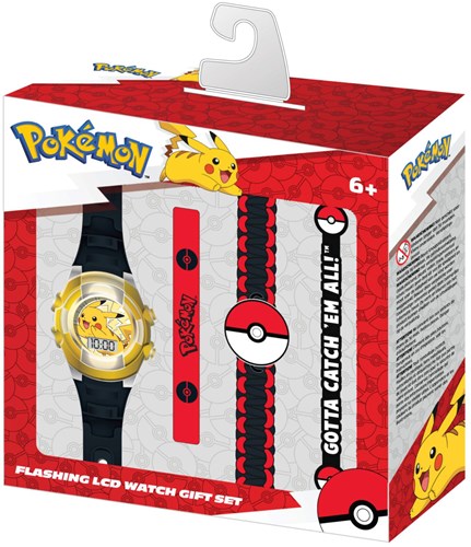 Accutime montre LCD Pokémon coffret cadeau enfant avec accessoires