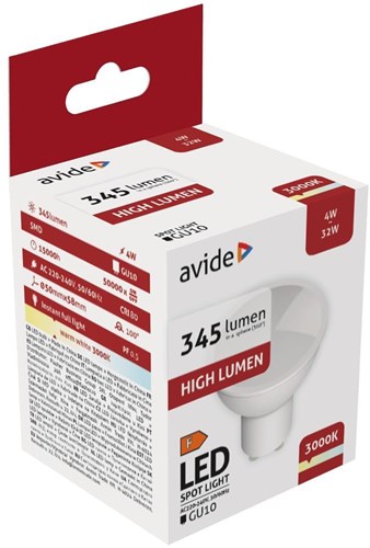 Avide LED Spot GU10 4W 3000K WW 390lm