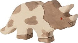 Holztiger dinosaure en bois Triceratops grande figurine de jeu