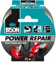 Bison ruban adhésif Power Repair gris - 25 mètres - ultra résistant et étanche
