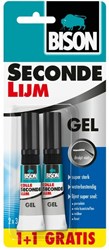 Bison colle gel super forte - adhésif pour divers matériaux - 3g 1+1 gratuit
