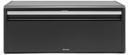 Brabantia boîte à pain rangement pain avec couvercle rabattable acier noir